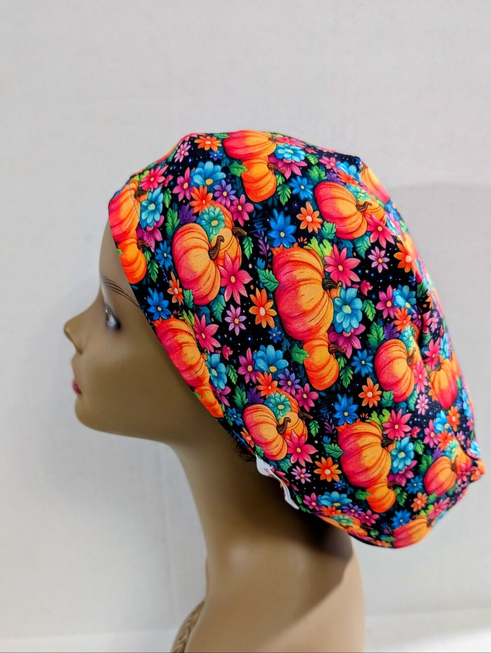 Pumpkins, Fall, Euro Style Scrub Cap, Scrub Cap, Chemo Hat, Stretchy